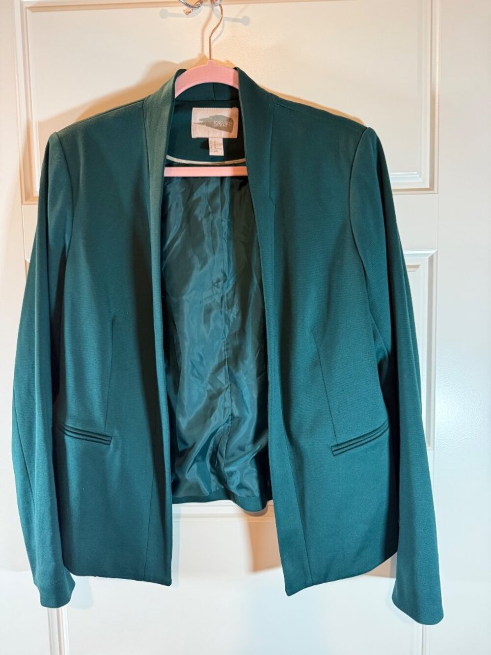 Forever 21 Women's Open Front Blazer Teal Size M